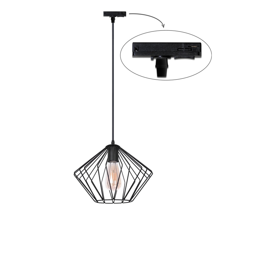 Трековый светильник подвесной Тrack Rhomb-S TP300-1000 Black 5021611 фото