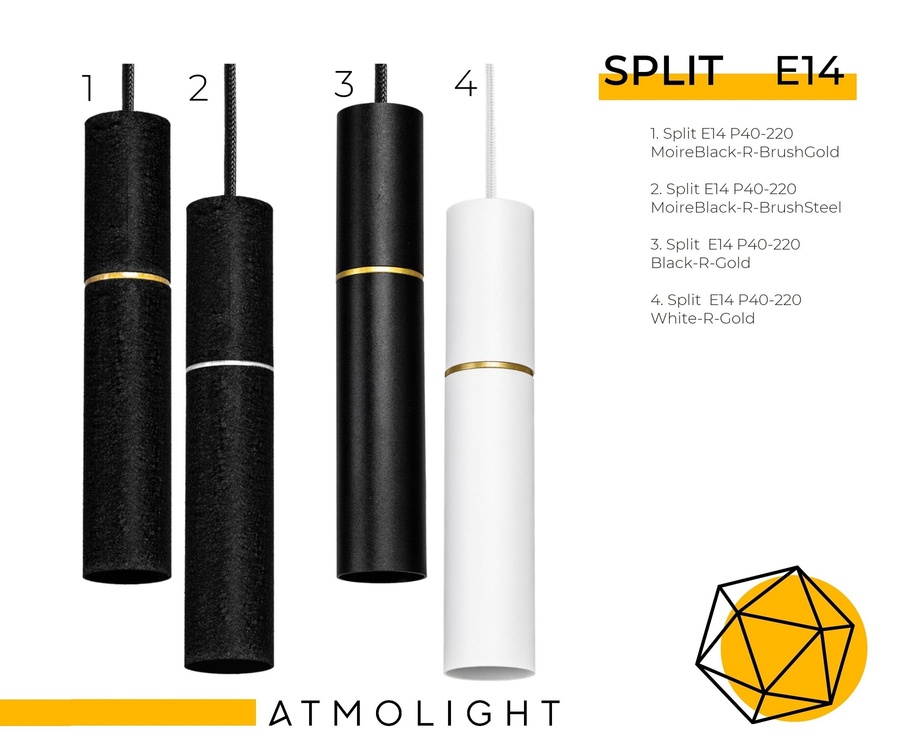 Светильник подвесной (люстра) Split Е14 P40-220 Black-R-Gold 1271399 фото